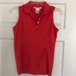 Nike Dri Fit pink/red golf shirt